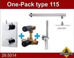 Wiesbaden Douche One-Pack Inbouwthermostaatset Type 115 (20cm Ufo)