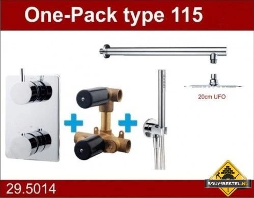 Wiesbaden Douche One-Pack Inbouwthermostaatset Type 115 (20cm Ufo)