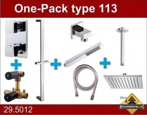 Wiesbaden Douche One-Pack Inbouwthermostaatset Type 113 (20cm)