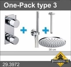 Douche One-Pack Inbouwthermostaatset Rond Type 3 (30cm)
