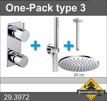 Douche One-Pack Inbouwthermostaatset Rond Type 3 (30cm)