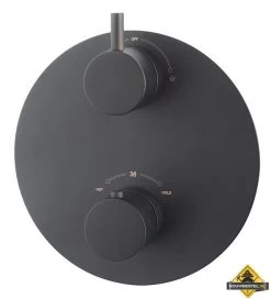 Wiesbaden Caral Rond Afbouwdeel Inbouwthermostaat 2 Weg Mat-zwart
