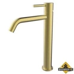 Wiesbaden Style XL Hoge Wastafelmengkraan Geborsteld Messing