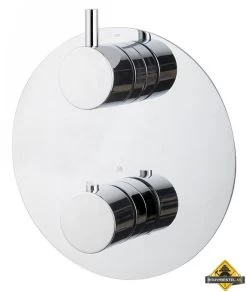 Wiesbaden Caral Rond Afbouwdeel Inbouwthermostaat 2 Weg Chroom