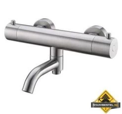 Wiesbaden Rio-304 Thermostatische Badmengkraan Met Omstel-uitloop RVS
