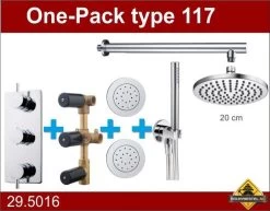 Wiesbaden Douche One-Pack Inbouwthermostaatset Type 117