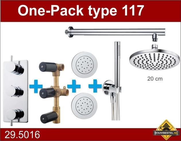 Wiesbaden Douche One-Pack Inbouwthermostaatset Type 117