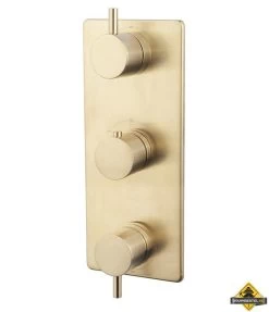 Wiesbaden Caral Afbouwdeel Inbouwthermostaat 3 Weg Geborsteld Messing