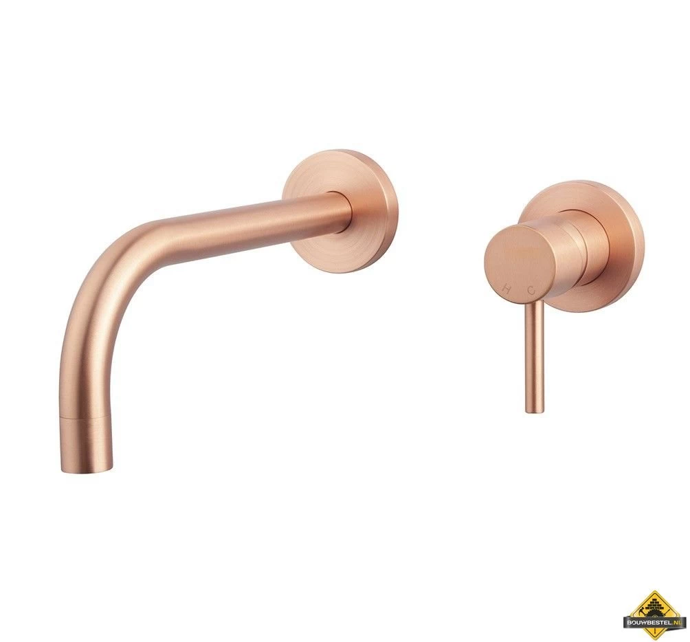 Wiesbaden Slim Twenty Eenhendel Wastafel-afbouwdeel Geborsteld Koper