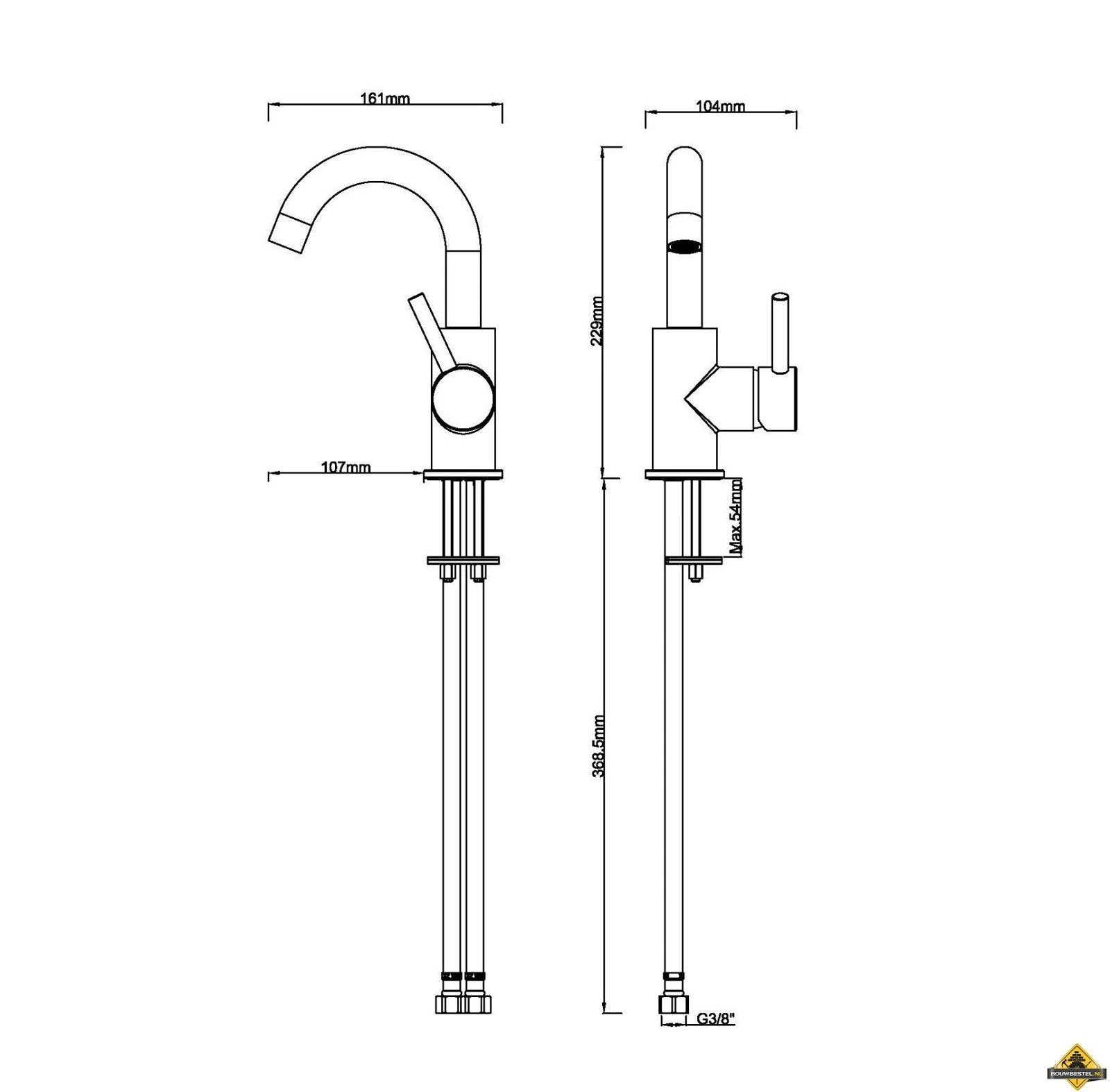 Wiesbaden Caral Opbouw Wastafelkraan Met Draaibare Uitloop Gunmetal - Afbeelding 2