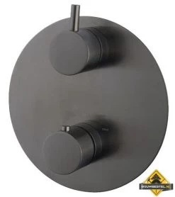 Wiesbaden Caral Rond Afbouwdeel Inbouwthermostaat 2 Weg Gunmetal