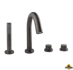 Wiesbaden Caral 4-gats Badrandthermostaat Afbouwset Gunmetal