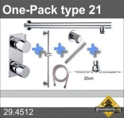 Douche One-Pack Inbouwthermostaatset Type 21 (20cm)