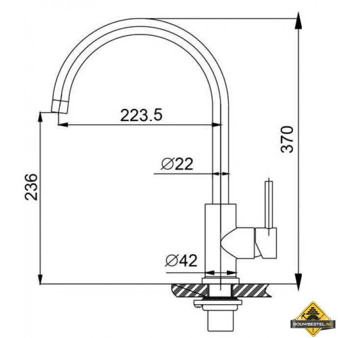 Wiesbaden Austin Keukenkraan RVS - Afbeelding 2