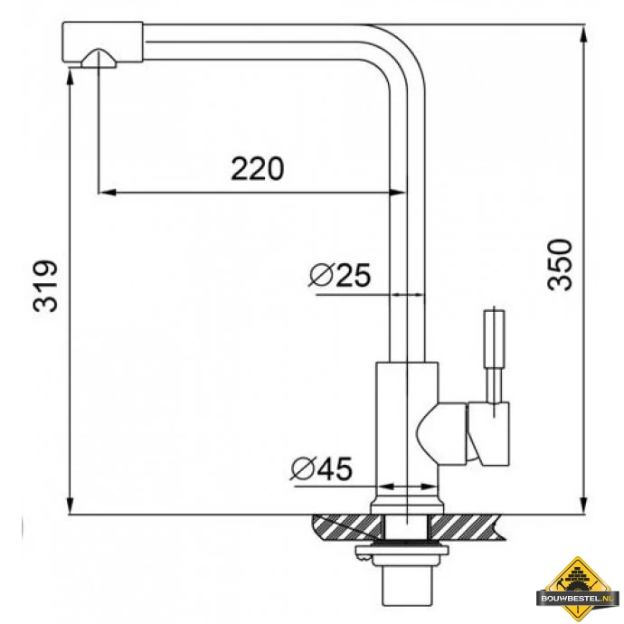 Wiesbaden Blake Keukenkraan Roestvaststaal - Afbeelding 3