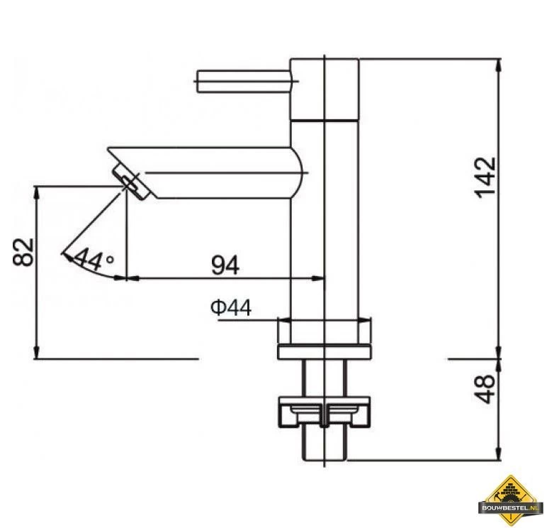 Wiesbaden Imola Toiletkraan Roestvaststaal - Afbeelding 2
