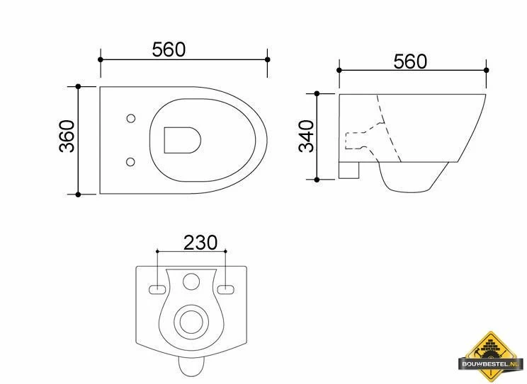 Metro Wandcloset Met Zitting Diepspoel Wit - Afbeelding 2