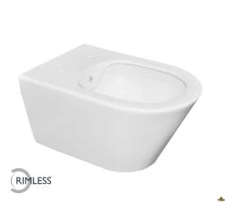 Wiesbaden Luxe Rimless Wandcloset 53 Cm Met Bidet-functie Wit