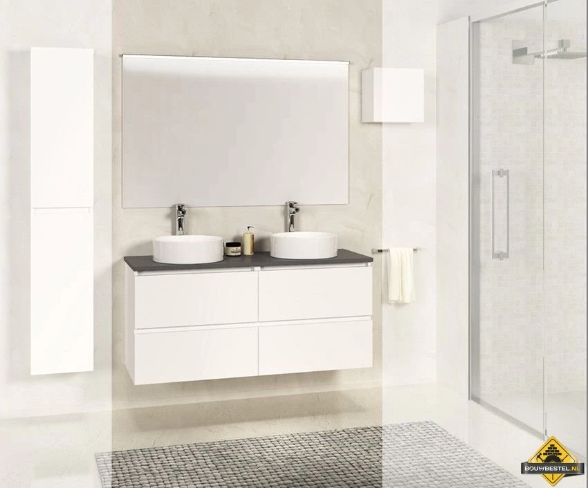 Xellanz Bologna Badmeubel 120cm Matwit+stenen Blad