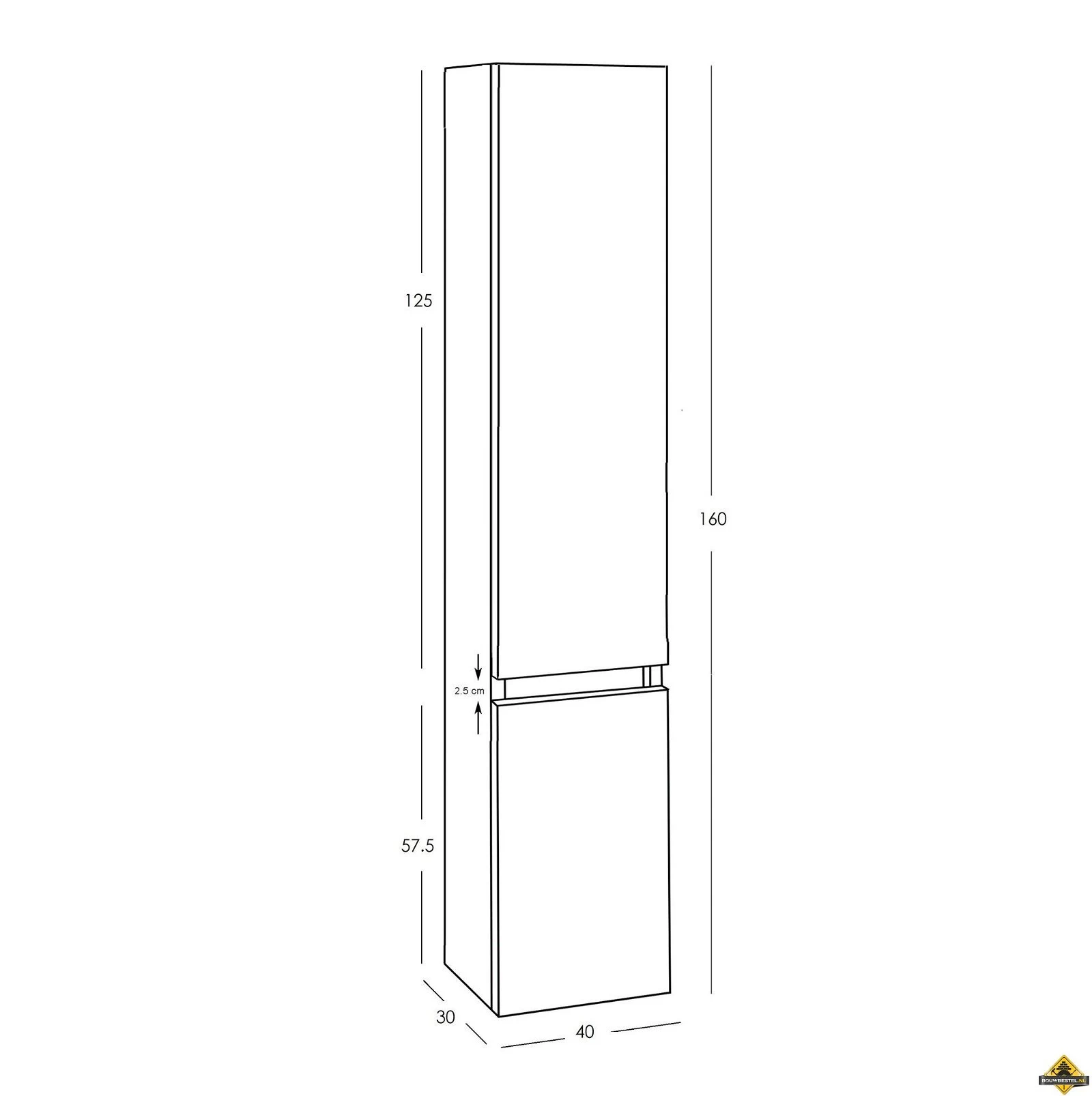 Xellanz Bologna Kolomkast 160x40x35 Nato - Afbeelding 3