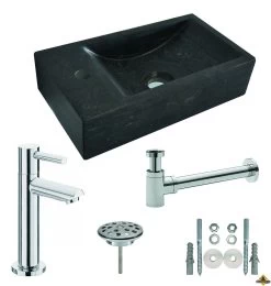 Wiesbaden Hardstenen Fontein 40x22x10 Links Compleet