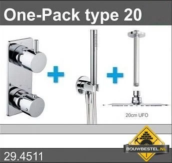 Douche One-Pack Inbouwthermostaatset Type 20 (20cm Ufo)