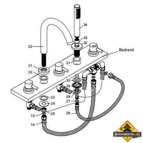Wiesbaden Caral 5-gats Badrandcombinatie | Geborsteld Staal - Afbeelding 2