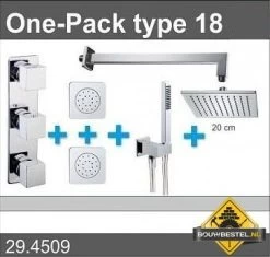 Douche One-Pack Inbouwthermostaatset Type 18 (20cm)
