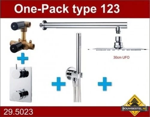 Wiesbaden Douche One-Pack Inbouwthermostaatset Type 123 (30 Cm Ufo)