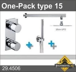 Douche One-Pack Inbouwthermostaatset Type 15 (20cm Ufo)