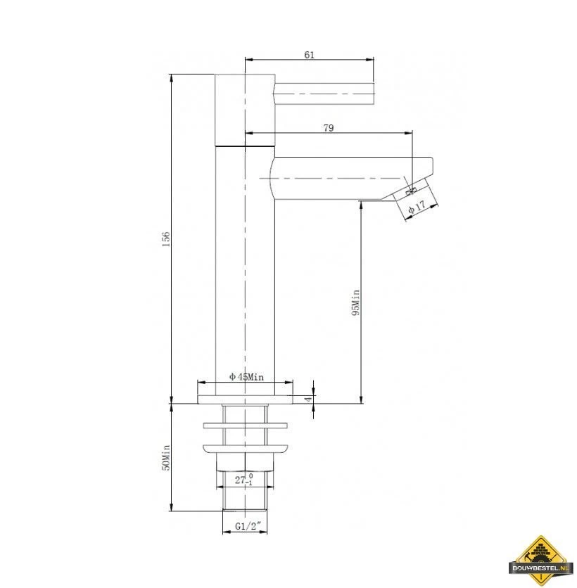 Wiesbaden Amador XL Toiletkraan RVS-look - Afbeelding 3