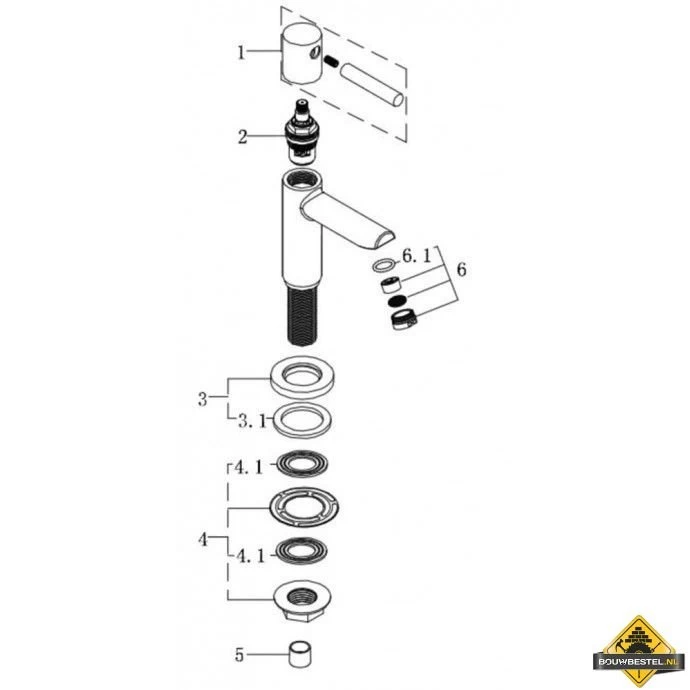 Wiesbaden Amador Toiletkraan RVS-look - Afbeelding 3