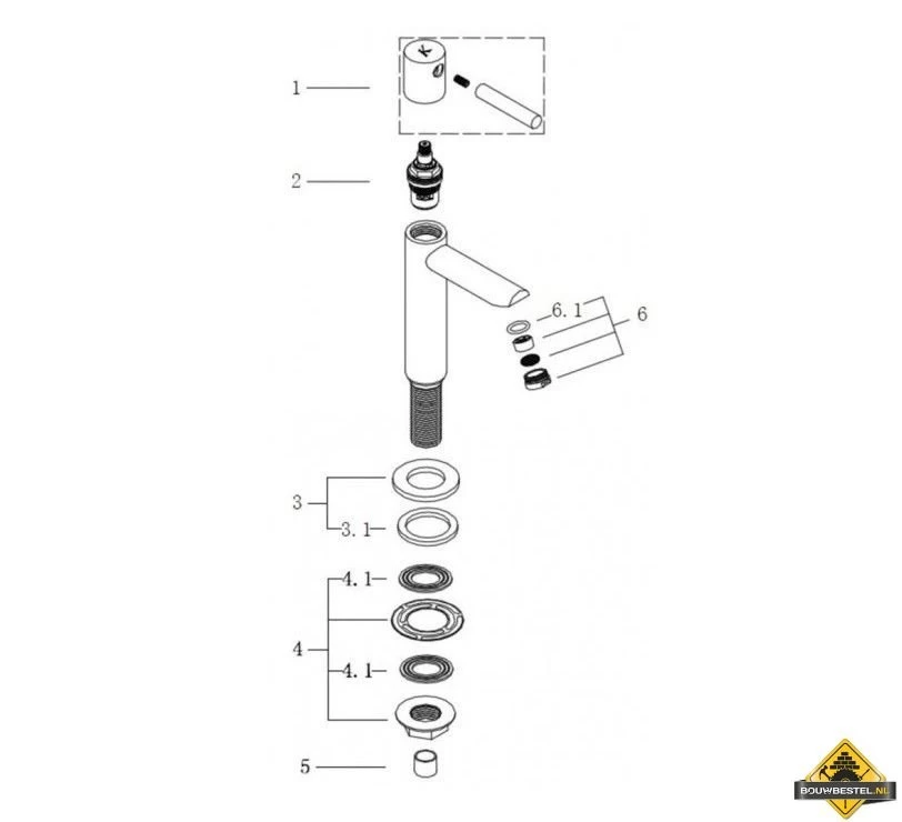Wiesbaden Amador XL Toiletkraan Chroom - Afbeelding 3