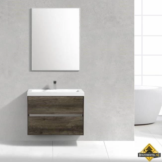 Badmeubel Compact Greeploos 80 Cm Century Oak - Afbeelding 2