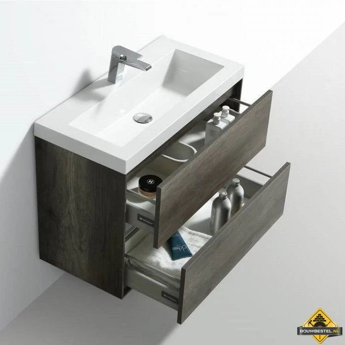 Badmeubel Compact Greeploos 80 Cm Century Oak - Afbeelding 3