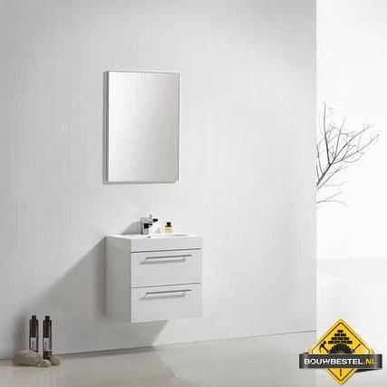 Badmeubel Compact Line 60 Cm Hoogglans Wit