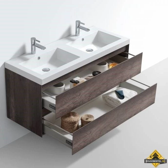 Badmeubel Infinity Century Oak Met 2 Kraangaten 120 Cm - Afbeelding 3