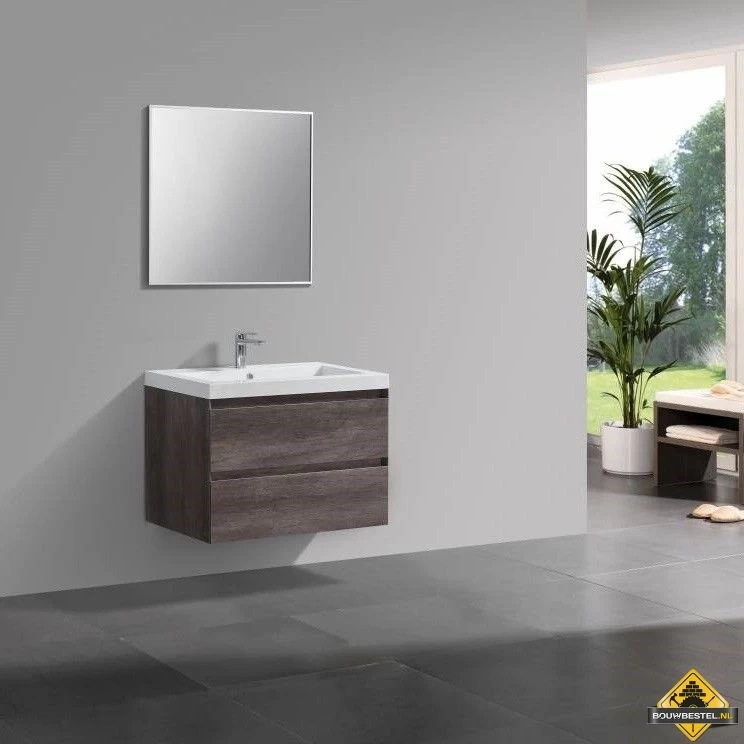 Badmeubel Infinity Century Oak Zonder Kraangat 80 Cm - Afbeelding 2