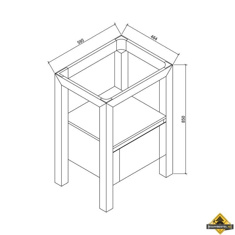 Badmeubel Robusta Trend Met 1 Kraangat 60 Cm - Afbeelding 3
