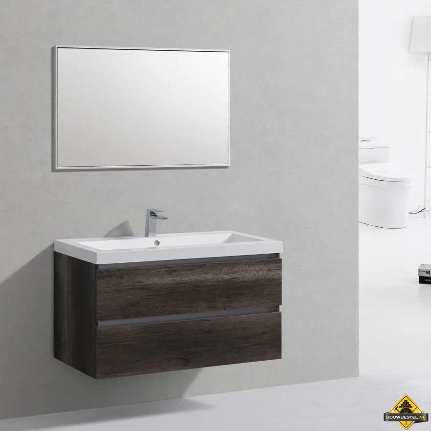 Badmeubel Trendline 100 Cm Century Oak Met 2 Kraangaten