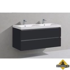 Badmeubel Trendline 120 Cm Hoogglans Anctraciet Met 2 Kraangaten