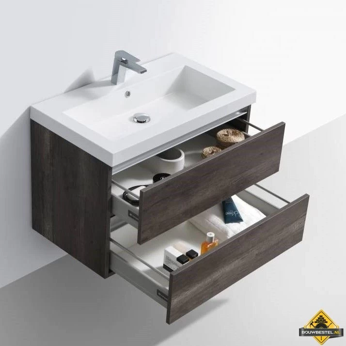 Badmeubel Trendline 80 Cm Century Oak Zonder Kraangat - Afbeelding 3