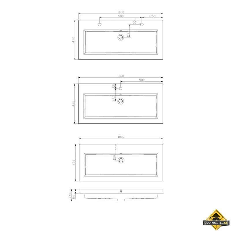 Badmeubel Vision Trend Met 1 Kraangat 100 Cm - Afbeelding 4