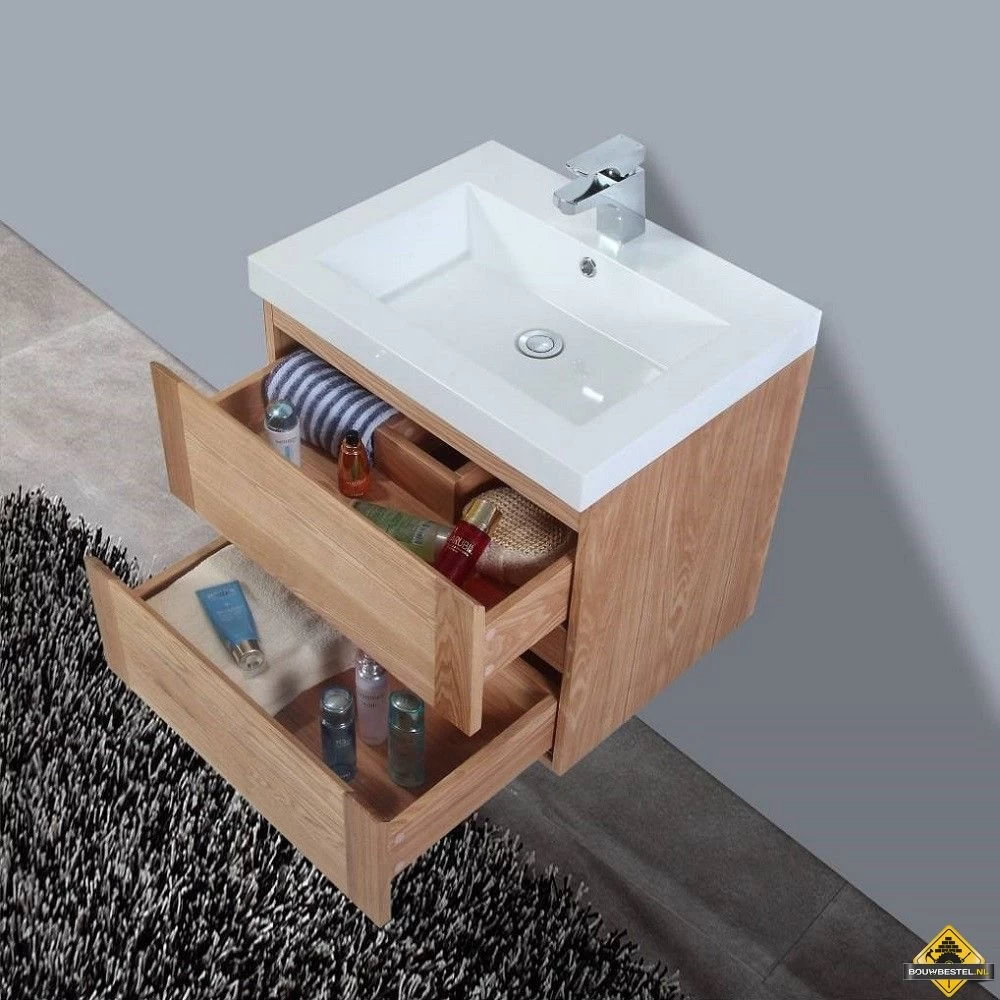 Badmeubel Wood Trend Met 1 Kraangat 60 Cm - Afbeelding 2