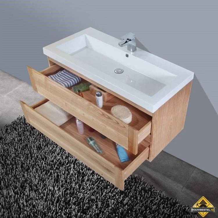 Badmeubel Wood Trend Zonder Kraangat 100 Cm - Afbeelding 2
