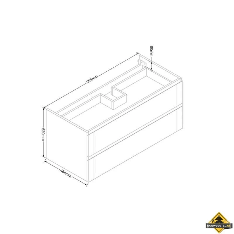 Badmeubel Wood Trend Zonder Kraangat 100 Cm - Afbeelding 3