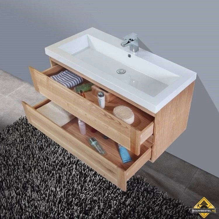 Badmeubel Wood Trend Met 1 Kraangat 80 Cm - Afbeelding 2