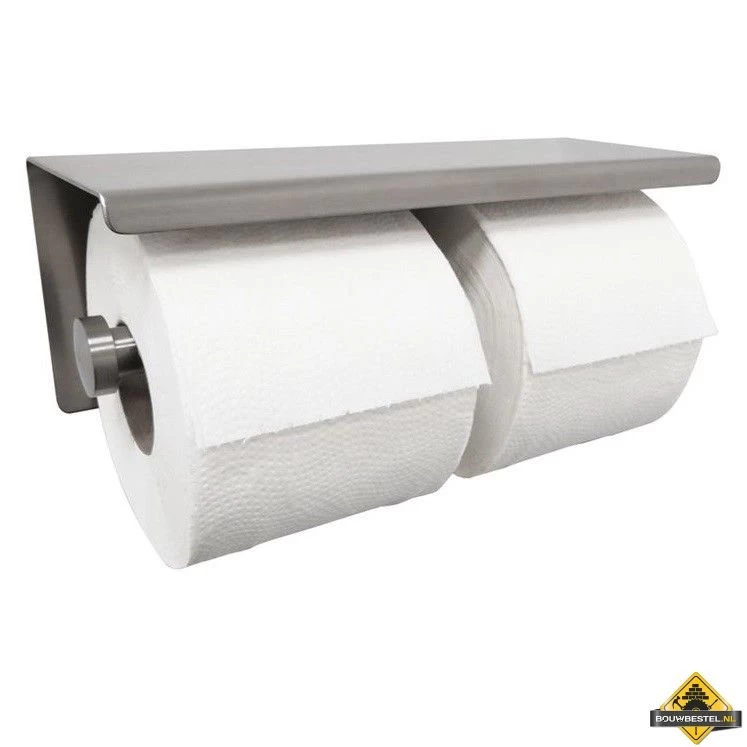 Wiesbaden Brush Dubbele Toiletrolhouder RVS