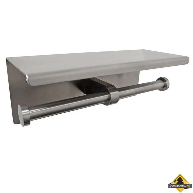 Wiesbaden Brush Dubbele Toiletrolhouder RVS - Afbeelding 2