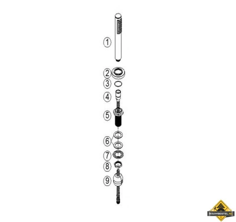 Wiesbaden Caral Badrand Handdoucheset Afbouwset Chroom - Afbeelding 2